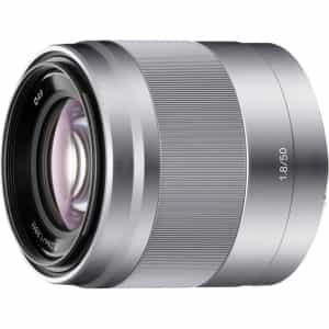 Sony E 50mm f/1.8 E OSS Autofocus APS-C Lens for E-Mount, Silver