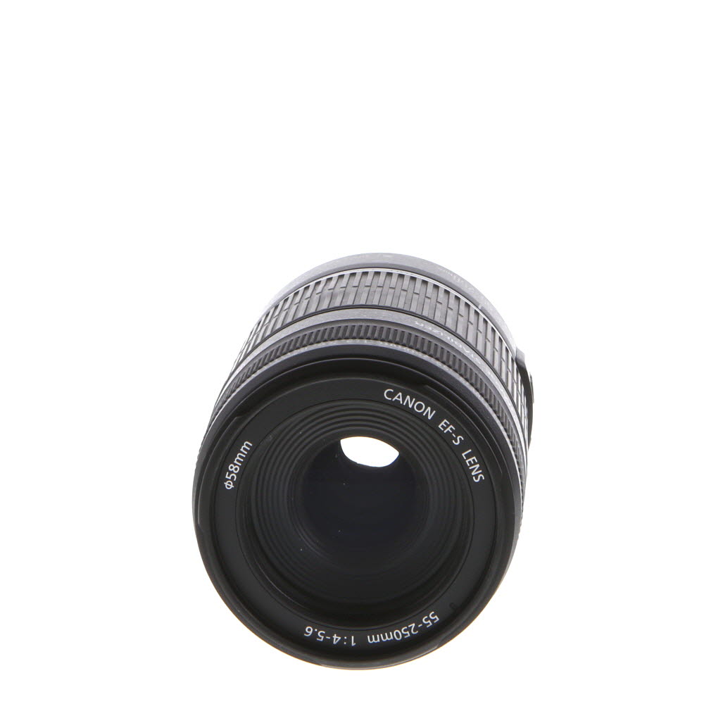 Canon EF-S 55-250mm f/4-5.6 IS STM Autofocus APS-C Lens, Black {58} - With  Caps - LN-