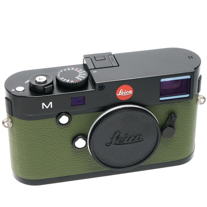 Leica M (Typ 240) 10780ALC a la carte Digital Camera Body, Black Paint Finish {24MP} with Khaki Green Leather, Image Field Selector, Gorilla Glass, without Top Engraving