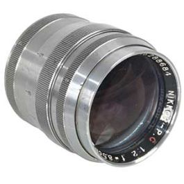 Nikon 8.5cm (85mm) f/2 Nikkor-P.C Nippon Kogaku Japan Lens for M39 Screw  Mount, Chrome {48, Series VII in Hood}